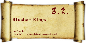 Blocher Kinga névjegykártya