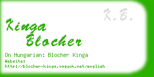 kinga blocher business card